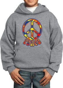 Buy Cool Shirts Funky Peace Sign Kids Hoodie - Picture 1 of 15