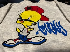 Vintage 90s Tweety Bird Crewneck Sweatshirt Young Sportswear Kids Small Rare - Picture 1 of 5
