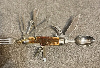 Faca de bolso vintage japonesa com cabo de chifre 11 peças - Imagem 1 de 4