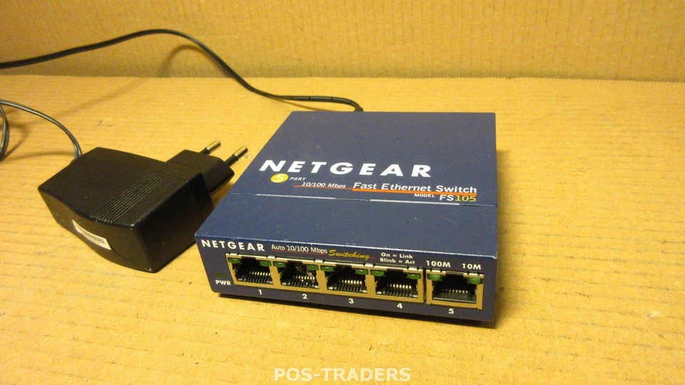 NETGEAR FS105 v2 ProSafe 5 Port 10/100 Desktop Fast Ethernet Switch - INCL PSU - Bild 1 von 1