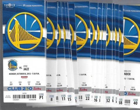 LEBRON 20,000 NBA GOLDEN STATE WARRIORS 2012-2013 COMPLETE FULL SEASON TICKETS Cover