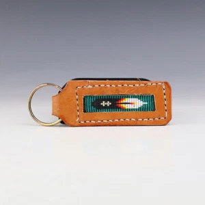 PORTACHIAVI NATIVI AMERICANI NAVAJO CON PERLINE DI JOYCE DEVORE - Foto 1 di 5