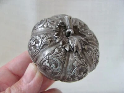 Тайский / Юго-Восточная Азия антикварный мангостин / тыква серебряная коробка / контейнер - Изображение 1 из 4