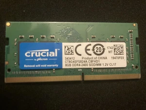 CRUCIAL 8GB DDR4 2400 PC4-19200 Laptop 260-Pin SODIMM Notebook Memory RAM 1x 8G - Picture 1 of 1