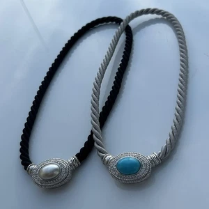 Judith Ripka Sterling magnetischer Türkis Perlenverstärker mit austauschbaren Schnüren - Bild 1 von 8