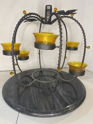 Candelabro de luz de té de calabaza de hierro forjado decoración del hogar Foto 1 de 3