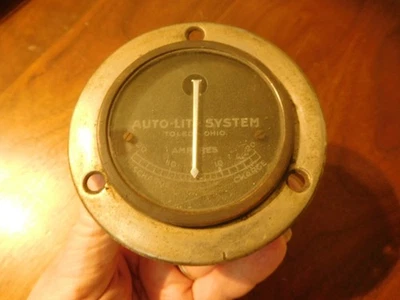 1920s Auto-Lite Nagel Amperes Gauge Flint Peerless Hudson Vintage - Image 1 of 4