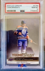 2014 UPPER DECK YOUNG GUNS LEON DRAISAITL CANVAS #C104 RC PSA 10 GEM MT - Bild 1 von 5