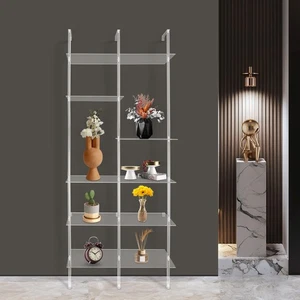 6 Tier Acrylic Rack Wall-Mounted Shelving Unit Rack Storage Indoor Use Sturdy - Picture 1 of 12