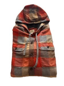 L.L. Chaqueta a Cuadros BEAN Ajuste Tradicional Forrada de Vellón Naranja/Marrón Para Hombre Talla L - Imagen 1 de 6
