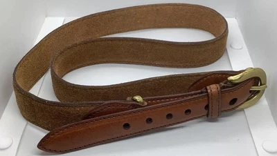Christian Dior Vintage Brown Leather Belt Gold Buckle Made in Spain 43.5” - Image 1 of 4