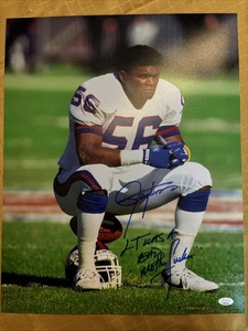 Lawrence Taylor firmado 16x20 certificado por la JSA New York Giants Salón de la fama Bad Motherf**ker - Imagen 1 de 2