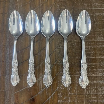 Juego de 5 cucharaditas Rogers Bros Heritage 1847 cubiertos plateados vintage 1953 Foto 1 de 4
