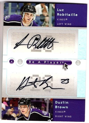LUC ROBITAILLE DUSTIN BROWN 2005-06 Upper Deck Be a Player Signatures Duals Auto - Image 1 of 2