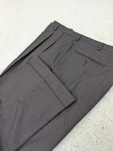 Woll Flanell Hose Herren 38x31 braun Kaschmir gerades Bein Plissee Bündchen klassisch - Bild 1 von 13