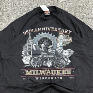 NOS VTG 90s Harley Davidson 95th Anniversary TShirt Mens XL Milwaukee Wi 1998 - Picture 1 of 4