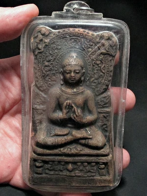 Amuleto Buda Tailandês Phra Kan Phai LP Pina Wat Sanom Lao 1984 (Grande Pingente) - Imagem 1 de 4