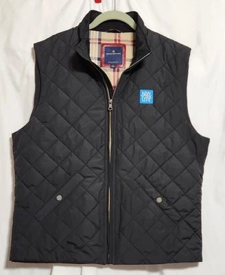 Brooks Brothers Vest Men's L  Black Quilted Puffer Full Zip Preppy Has Logo - Image 1 of 4