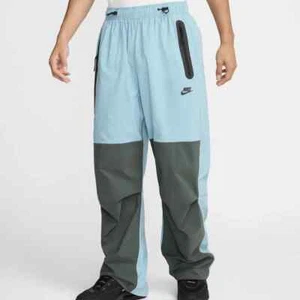 Nike Tech Woven Mens Size M Denim Turquoise Vintage Green Oversized Pants HM7158 - Picture 1 of 7