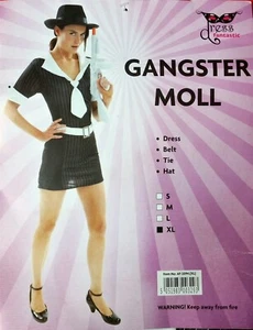Sexy Disfraz Gángster Moll Juniors L Grande Niña Mafioso Mafia Mujer con Sombrero - Imagen 1 de 3