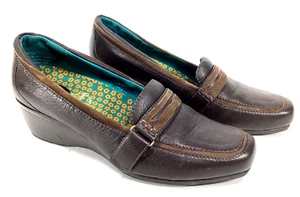 Aetrex Shoes Women’s 10.5 B Brown Leather Slip On Loafer Pump Orthotic - Picture 1 of 11