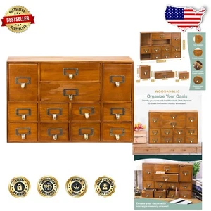 Elegant 12-Drawer Mahogany Wooden Cabinet - Perfect for Home Office Organization - Picture 1 of 10
