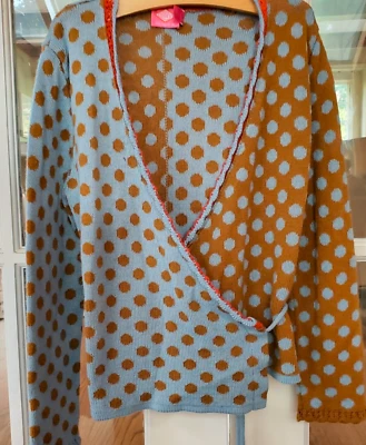 Suéter cárdigan envolvente a lunares tejido Oilily para niñas talla 140 9 10Y (24084B) Foto 1 de 4