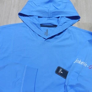 JOHNNIE-O Mens M MEDIUM EDISON HOODIE MALIBLU BLUE PULLOVER T SHIRT JMLT3010 - Picture 1 of 21