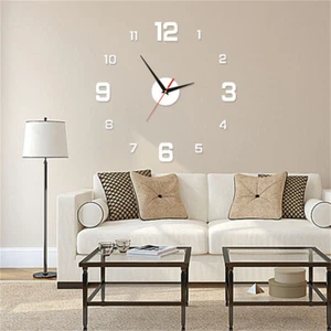 DIY Sticker Wall Clock Luminous Silent Frameless Digital Office Home Room Decor✨ - Picture 1 of 11