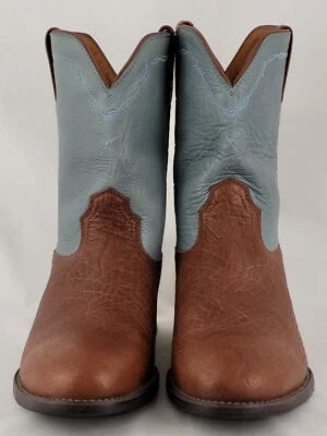TWISTED X Brown Bullhide Blue Leather Western Cowboy Boots Mens 9.5 B (Narrow) - Image 1 of 4
