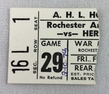 AHL 1978 02/10 Hershey Bears at Rochester Americans Hockey Ticket Stub