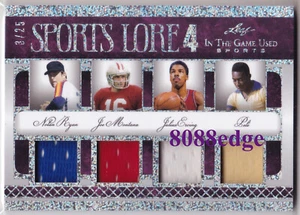 2022 ITGU SPORTS LORE 4 QUAD RELIC: NOLAN RYAN/MONTANA/JULIUS ERVING/PELE #3/25 - Bild 1 von 2