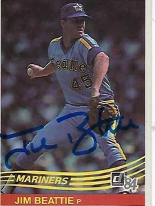 Donnuss #191 1984 firmado por Jim Beattie - Seattle Mariners - Imagen 1 de 1