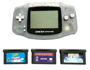 NINTENDO GAME BOY ADVANCE CLEAR GLACIAL GRAY AGB-001 BUNDLE MIT 3 TOLLEN SPIELEN - Bild 1 von 8