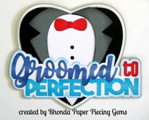 HOCHZEIT BRÄUTIGAM Papier Piecing Titel für vorgefertigte Sammelalbum Seiten Album gestanzt von R - Bild 1 von 1