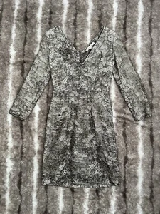 Mini Vestido Brian Reyes Estampado Animal Mezcla Algodón Forrado Seda Talla 2 *defecto* - Imagen 1 de 7