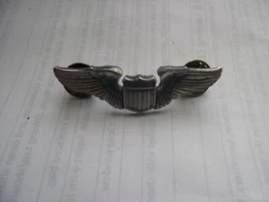 US Army Air Force PILOT WINGS Metal Uniform Badge USAAF Miniature - Foto 1 di 2