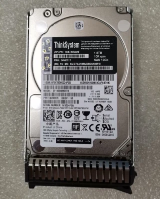 Lenovo 00YK017 7XB7A00028 2.5" 1.8TB 10K SAS 12Gb/s Hot Swap 512e HDD HARD DRIVE - Image 1 of 3