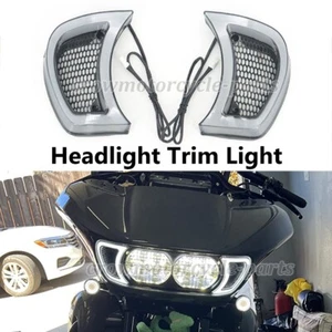 For Harley FLTRK Road Glide Limited 2020-2022 Headlight Trim Turn Signal Lights - Picture 1 of 8