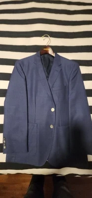 Boss Hugo Boss мужской темно-синий шерсти блейзер спортивная куртка размер 40S - Изображение 1 из 4