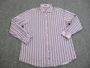 Bugatchi Shirt Mens Large Striped Classic Fit Long Sleeve Casual Dress Button Up - Picture 1 of 13