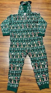 Disney Jumpsuit mit Kapuze Erwachsene Gr. 3XL Weihnachten Mickey grün Reißverschluss Einteiler - Bild 1 von 8