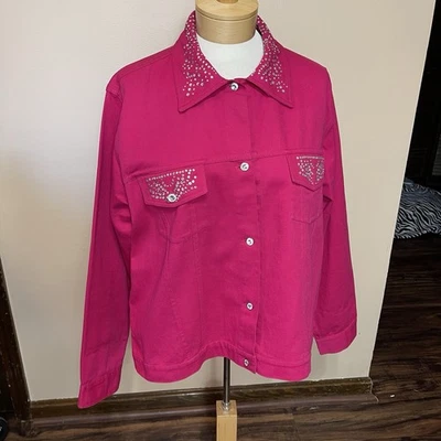 Don't Mess With Texas Denim Jacket Pink XL Rhinestones Cowboy Southern - Изображение 1 из 4