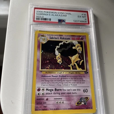 2000 POKEMON GYM CHALLENGE 16 SABRINA'S ALAKAZAM HOLO PSA 6 - Image 1 of 2
