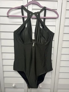 Traje de baño City Chic Cancún de una pieza con aros recortado cuello alto talla S - Imagen 1 de 12
