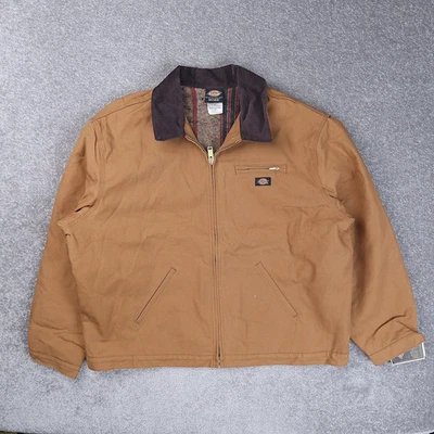 NUEVO CON ETIQUETAS Dickies Pato Lona Ropa de Trabajo 3XL Marrón Manga Larga Manta Forrada Chaqueta Foto 1 de 4