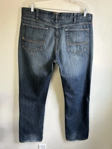 Pantalones de mezclilla Ariat M5 para hombre 38x34 lavado medio rectos occidentales 100 % algodón - Imagen 1 de 12