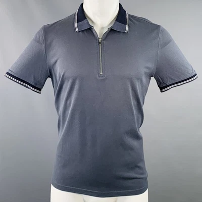 REISS TALLA S Carter Gris Azul Marino Blanco Contraste Trim Algodón Cremallera - Imagen 1 de 4