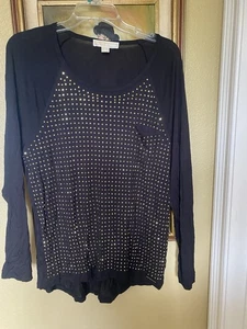 MICHAEL MICHAEL KORS Top Shirt schwarz gold verziert Größe XL leicht - Bild 1 von 15