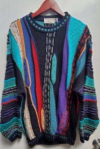 VTG St. Croix Knit Sweater Levys Nashville Multi Color Multi Knit 80's Dad Style - Picture 1 of 12
